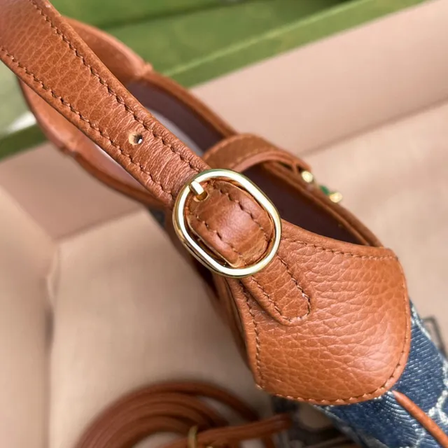 Gucci Jackie 1961 jean GG Monogram Tan Leather Boston Bag 5