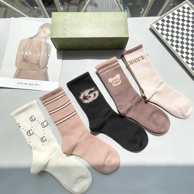 Chaussettes en maille avec logo et motif Gucci 3