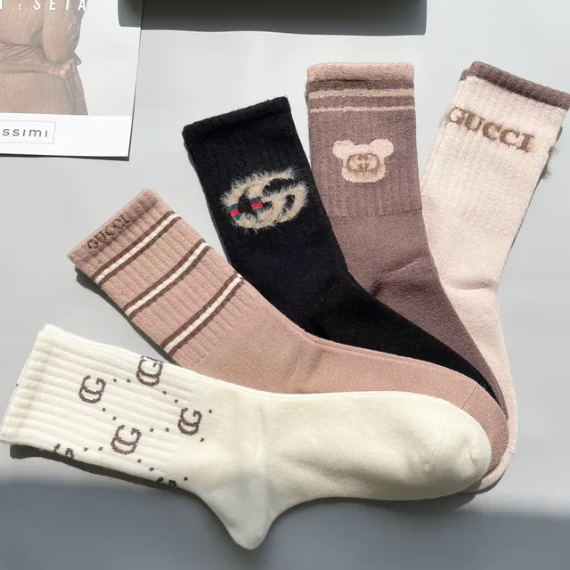 Chaussettes en maille avec logo et motif Gucci 6