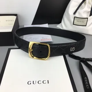 Gucci Ophidia Black Embossed GG Leather Belt