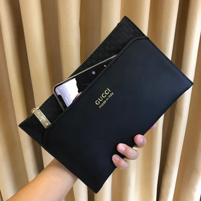 Gucci Ophidia حقيبة يد سوداء وذهبية جلد أسود مطفي مصقول GG Monogram حافة حقيبة مظرفية 5