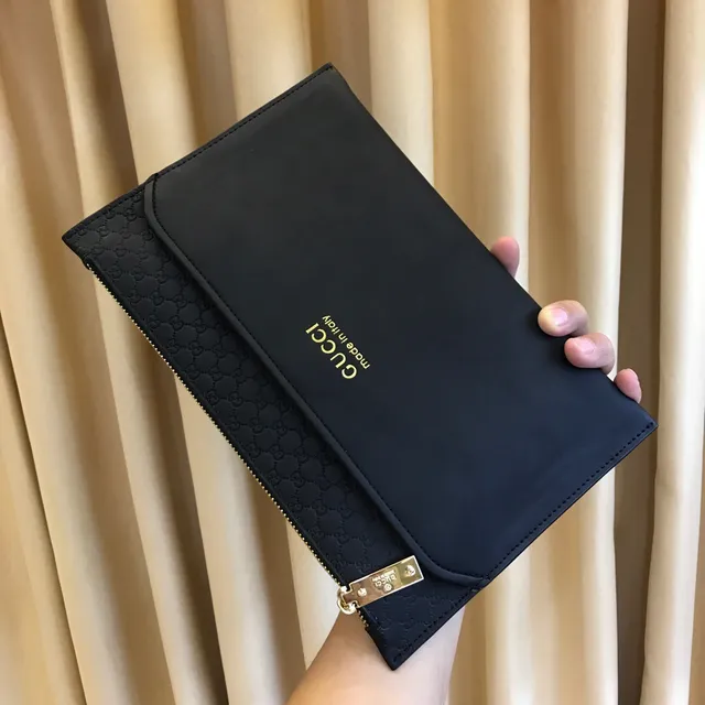 Gucci Ophidia حقيبة يد سوداء وذهبية جلد أسود مطفي مصقول GG Monogram حافة حقيبة مظرفية 7