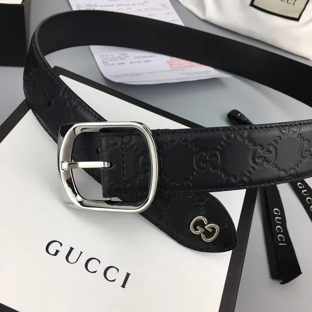 Gucci Ophidia Embossed GG Black Leather Belt 5