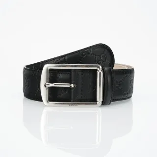 Gucci Ophidia Embossed GG Monogram Black Leather Belt
