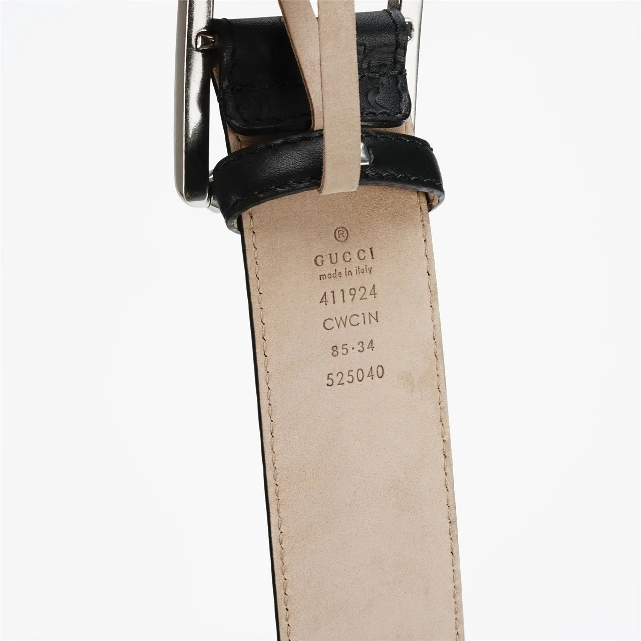 Gucci Ophidia Embossed GG Monogram Black Leather Belt 7