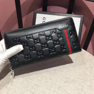 Gucci Ophidia Embossed GG Monogram Black Long Wallet