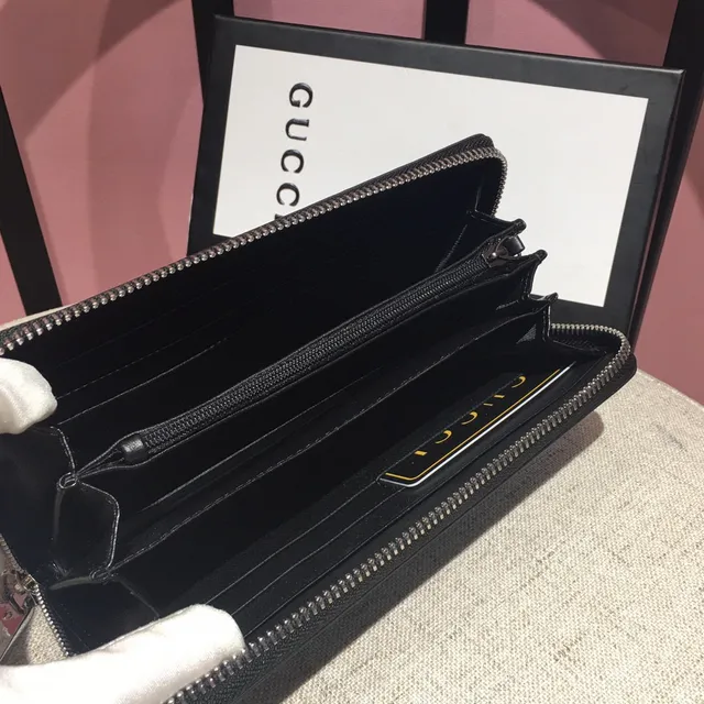 Gucci Ophidia Embossed GG Monogram Black Long Wallet 3
