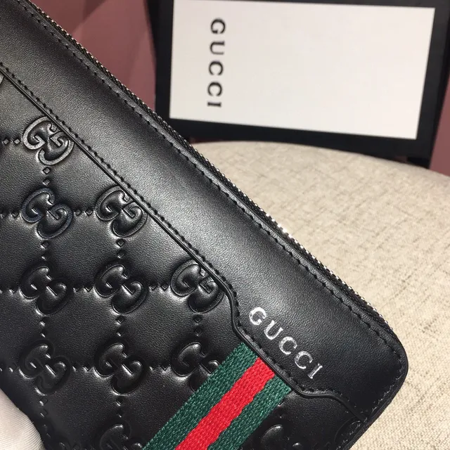 Gucci Ophidia Embossed GG Monogram Black Long Wallet 5