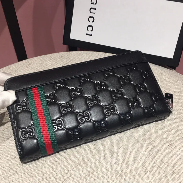 Gucci Ophidia Embossed GG Monogram Black Long Wallet 8