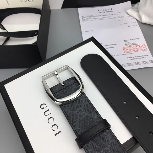 Gucci Ophidia GG Monogram Black Leather Belt 8