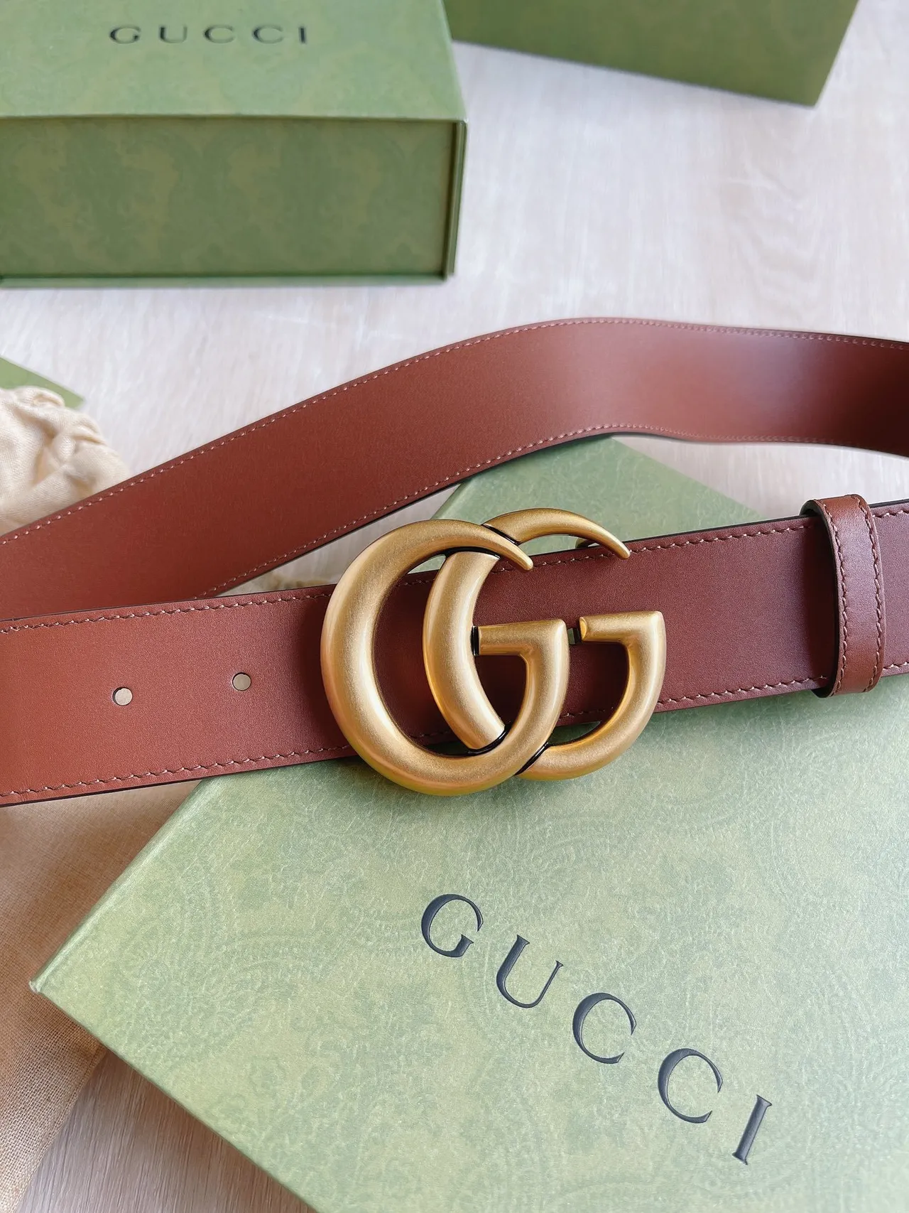 Gucci Ophidia GG Monogram Canvas et ceinture en cuir marron 2
