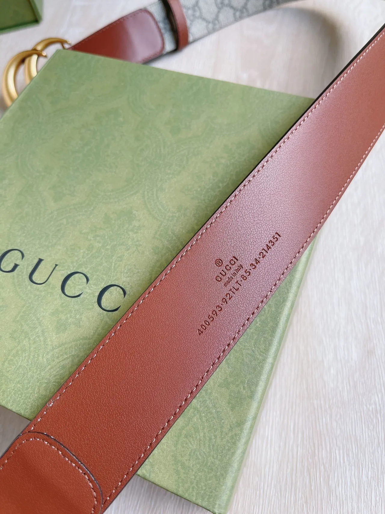 Gucci Ophidia GG Monogram Canvas et ceinture en cuir marron 5