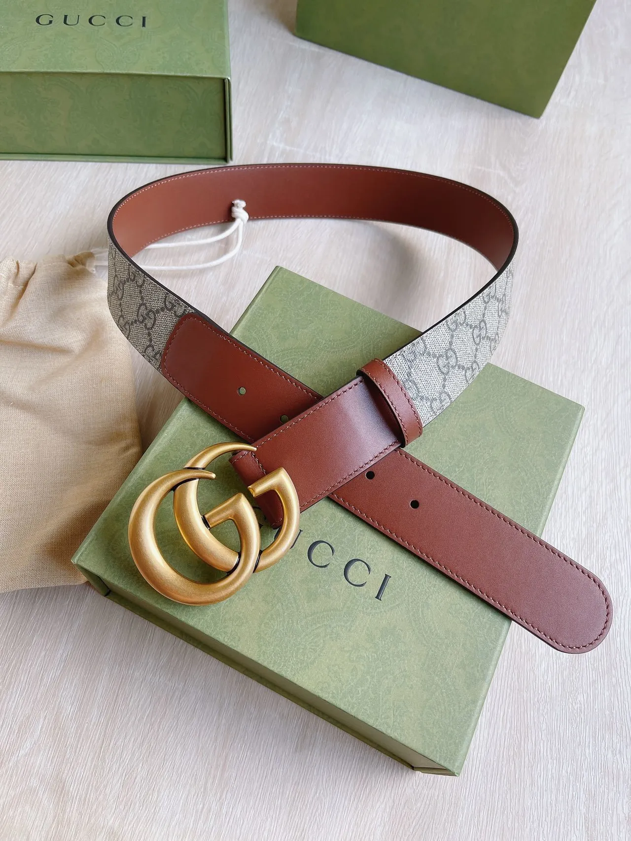 Gucci Ophidia GG Monogram Canvas et ceinture en cuir marron 8