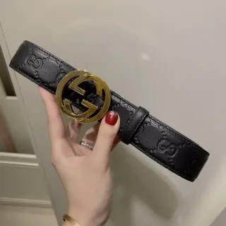 Gucci Ophidia Interlocking G Buckle Black Leather Belt