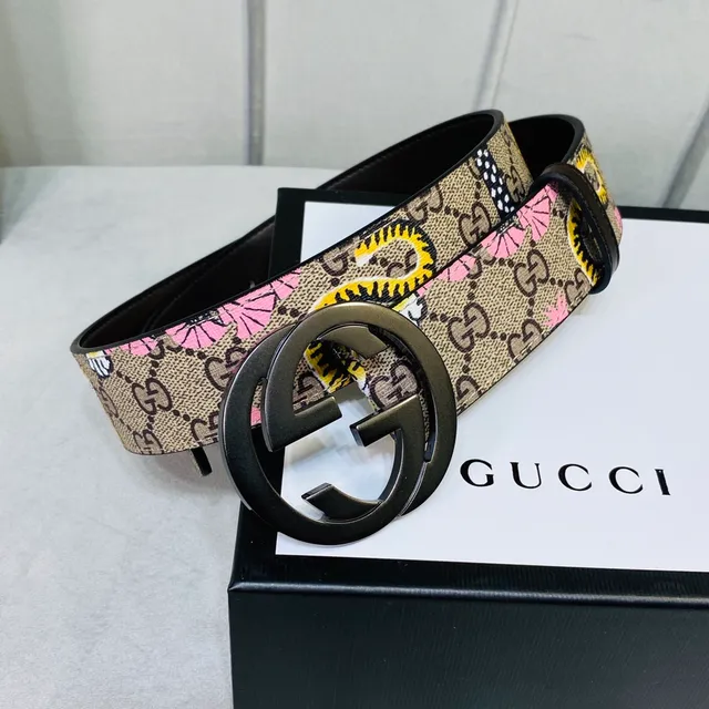 Gucci Ophidia Ceinture en cuir à imprimé tigre et floral 5
