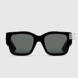 Gucci Oversized Rectangular Black Acetate Sunglasses