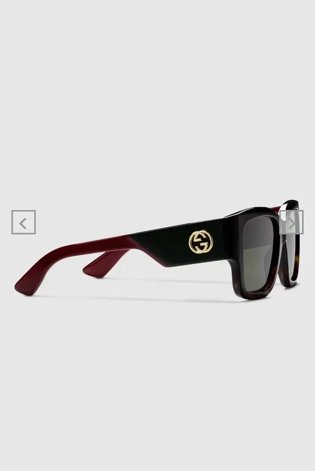 Gucci Oversized Rectangular Black Acetate Sunglasses 2