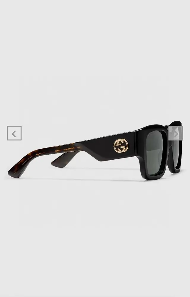 Gucci Oversized Rectangular Black Acetate Sunglasses 3