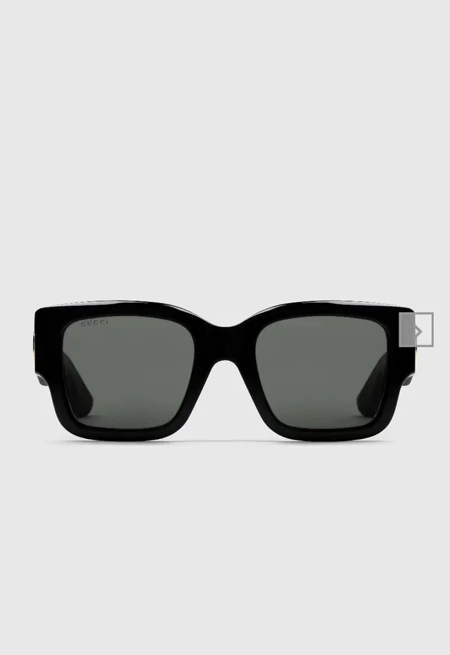 Gucci Oversized Rectangular Black Acetate Sunglasses 7