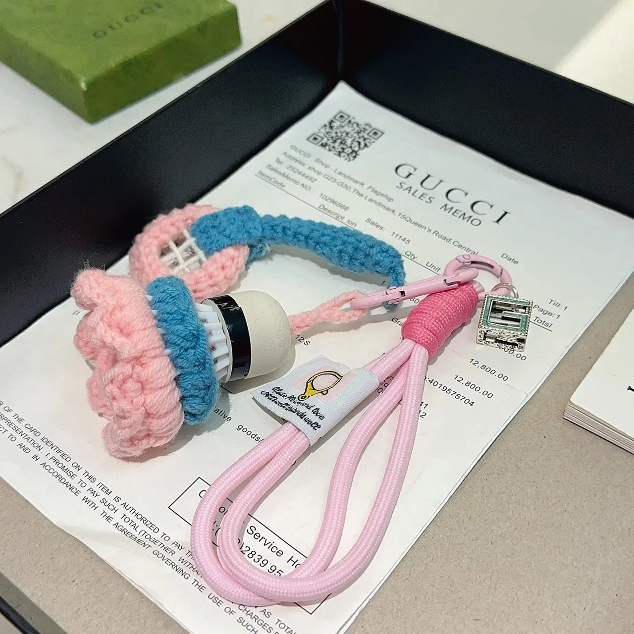 Gucci Pink Blue Hand-Crocheted Floral Motif Phone Accessory 4