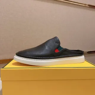 Gucci Princetown Black Leather Web-Trimmed Slip-On Loafers