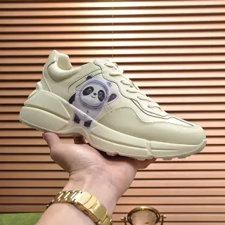 Gucci Rhyton حذاء ريحتون بيج أسود سول جلد علوي