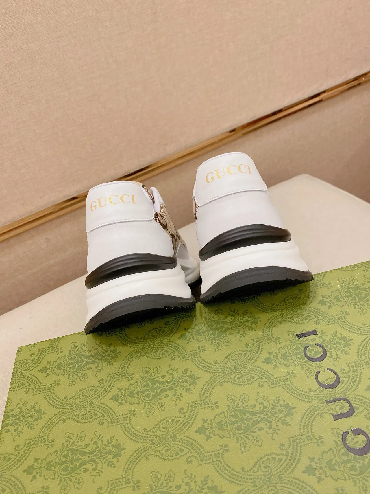Gucci Rhyton Monogram Beige and White Lifestyle Sneakers 3
