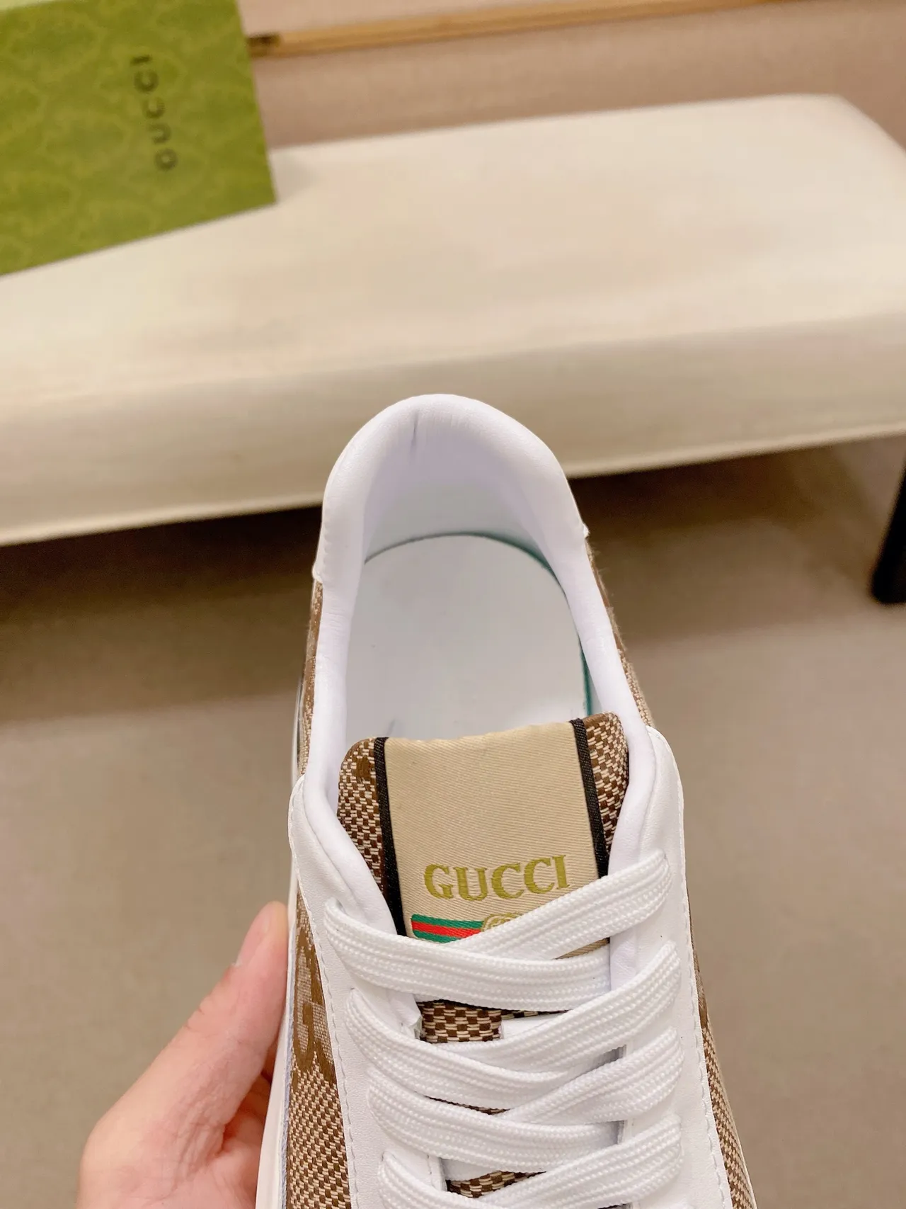Gucci Rhyton Monogram Beige and White Lifestyle Sneakers 4