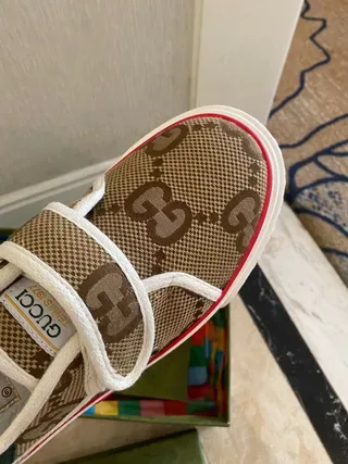 Gucci Screener Beige Monogram Canvas Slip-On Lifestyle Sneakers 4