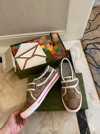 Gucci Screener Beige Monogram Canvas Slip-On Lifestyle Sneakers 6