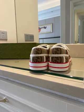 Gucci Screener Beige Monogram Canvas Slip-On Lifestyle Sneakers 8