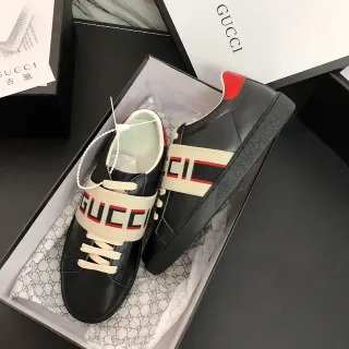 Gucci Screener Black Beige Red Lifestyle Sneakers