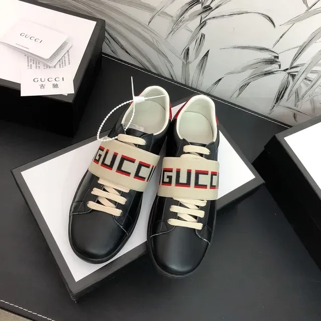 Gucci Screener Black Beige Red Lifestyle Sneakers 5