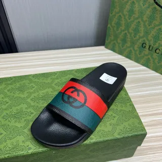 Gucci Screener काले, लाल, हरे Web स्लाइड स्लिपर्स