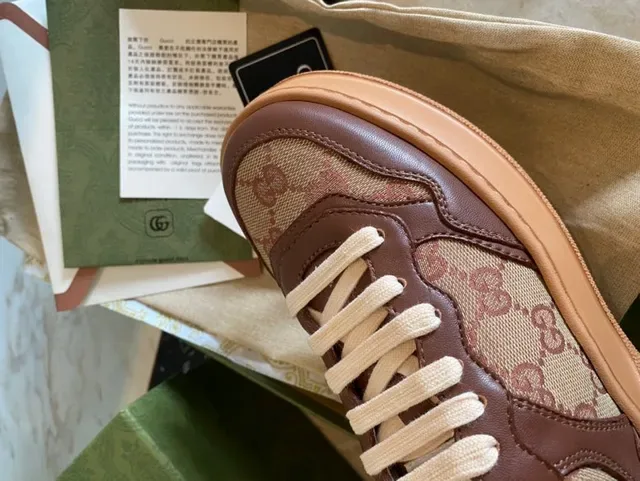 Gucci Screener Brown and Beige GG Monogram Lifestyle Sneakers 2