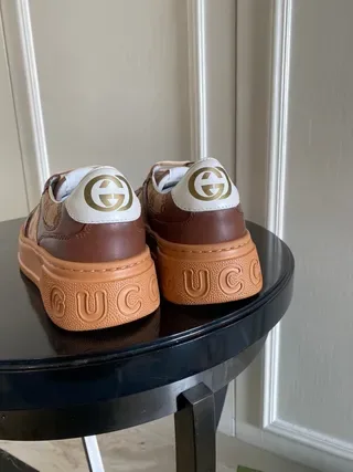 Gucci Screener Brown and Beige GG Monogram Lifestyle Sneakers 8