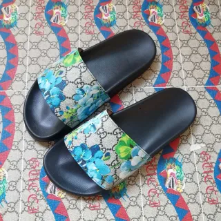 Gucci Screener फ्लोरल-प्रिंट GG Supreme स्लाइड स्लीपर्स