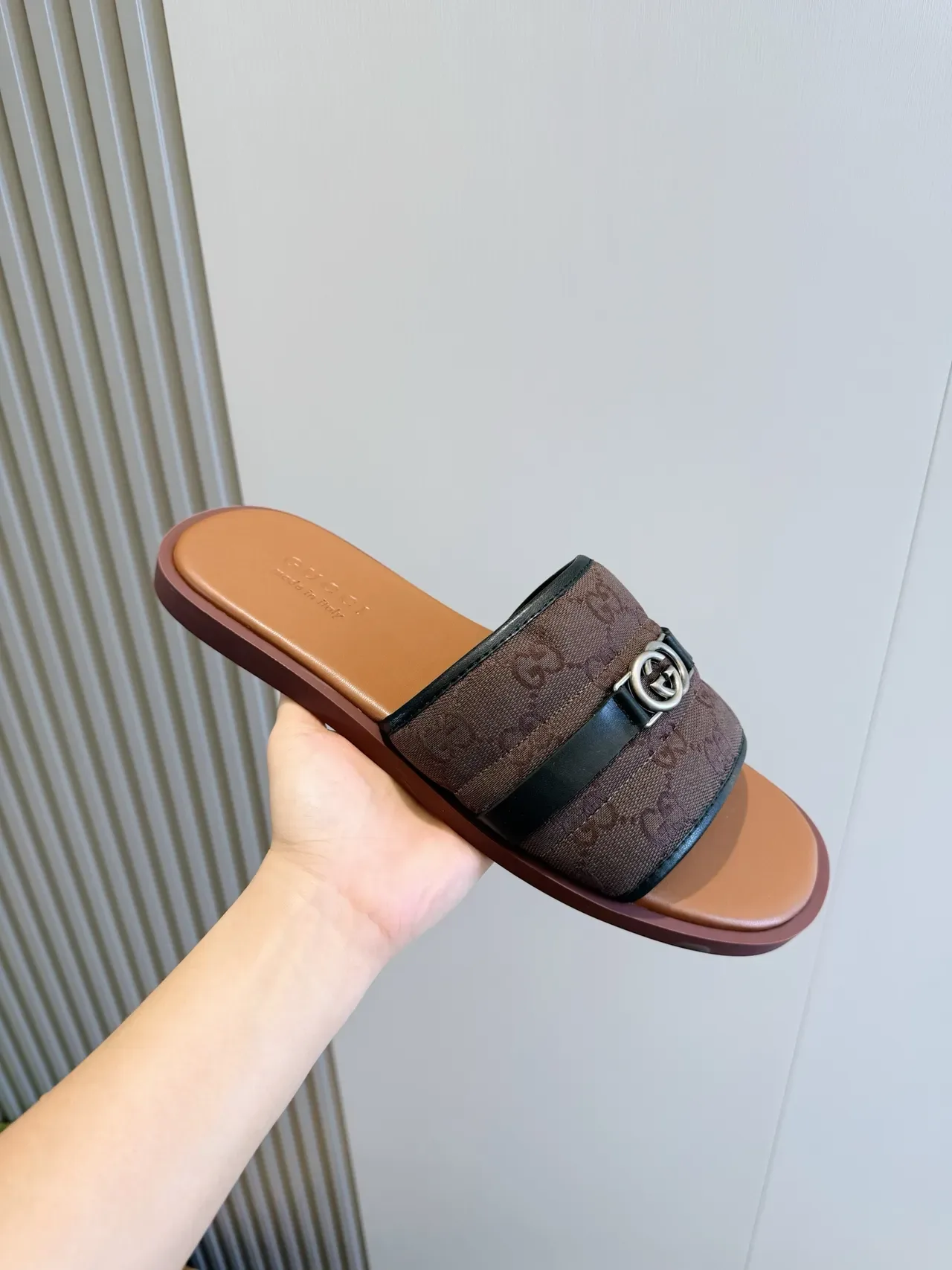 Gucci Screener GG Monogram Canvas Single-Strap Slide Slippers 4
