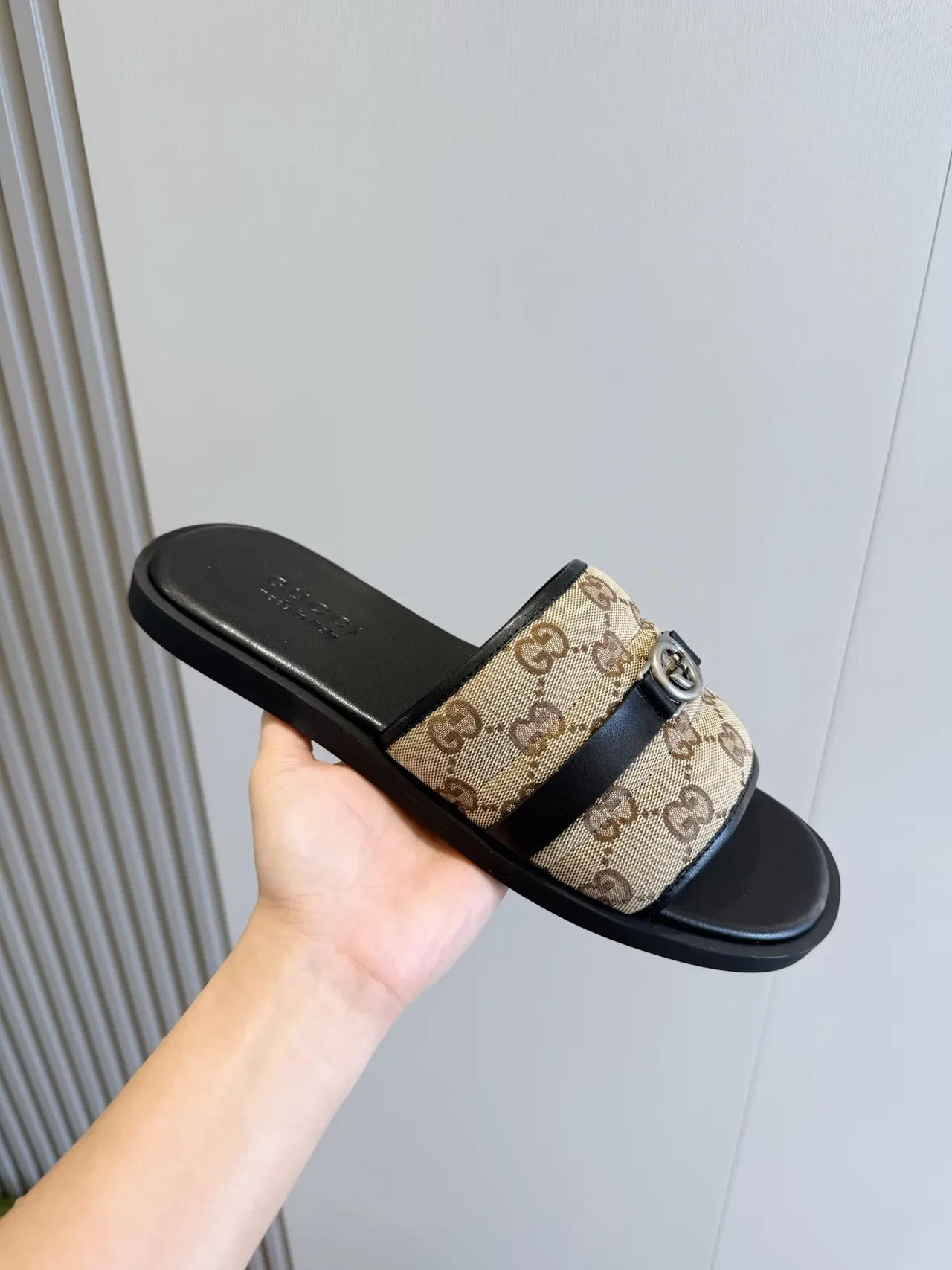 Gucci Screener GG Monogram Canvas Single-Strap Slide Slippers 8