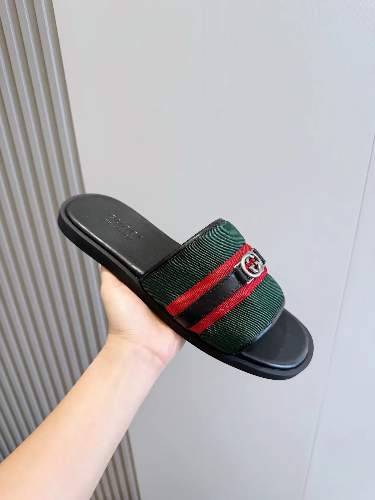 Gucci Screener GG Monogram Canvas Single-Strap Slide Slippers 9