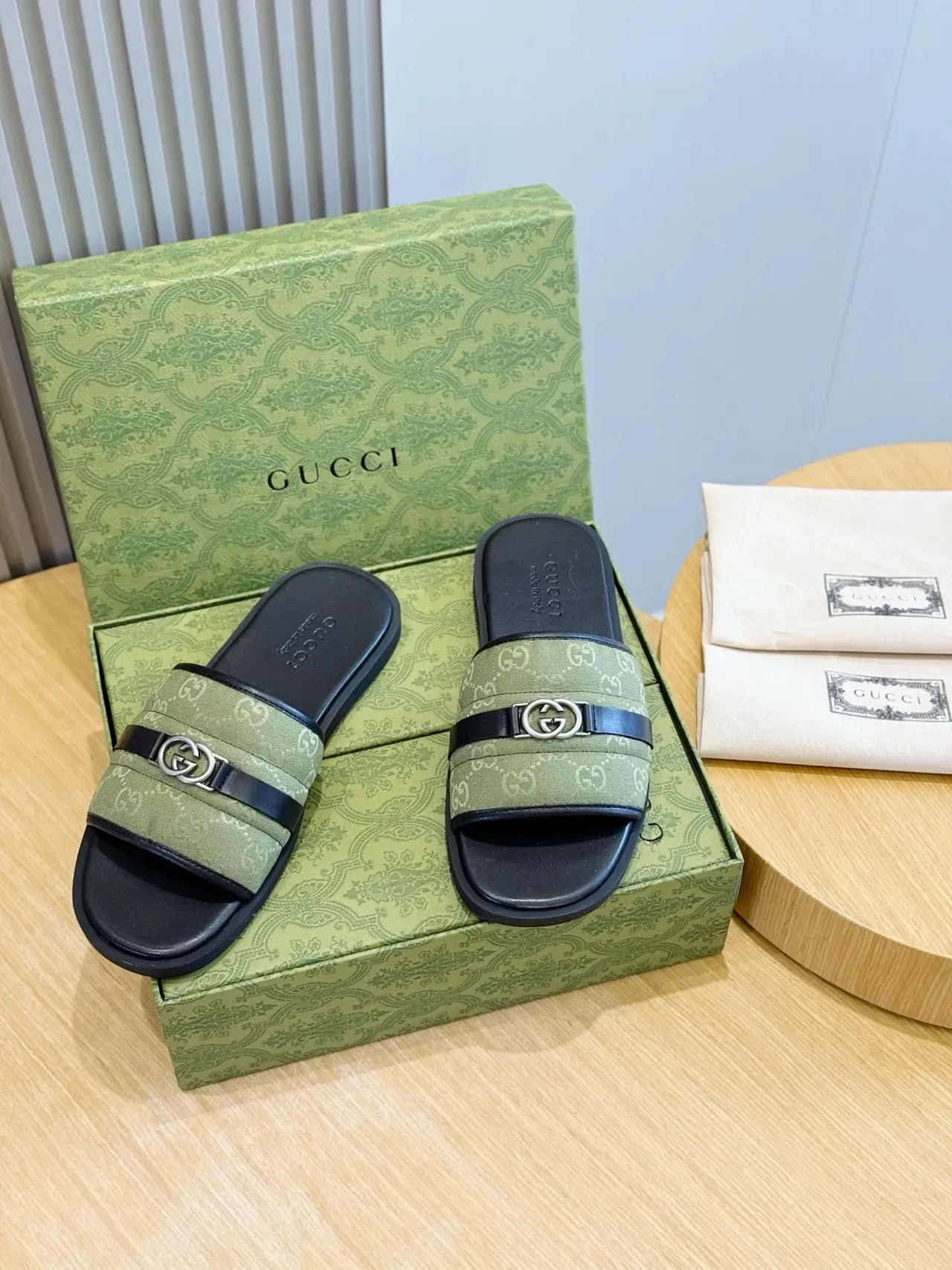 Gucci Screener GG Monogram Canvas Single-Strap Slide Slippers 10