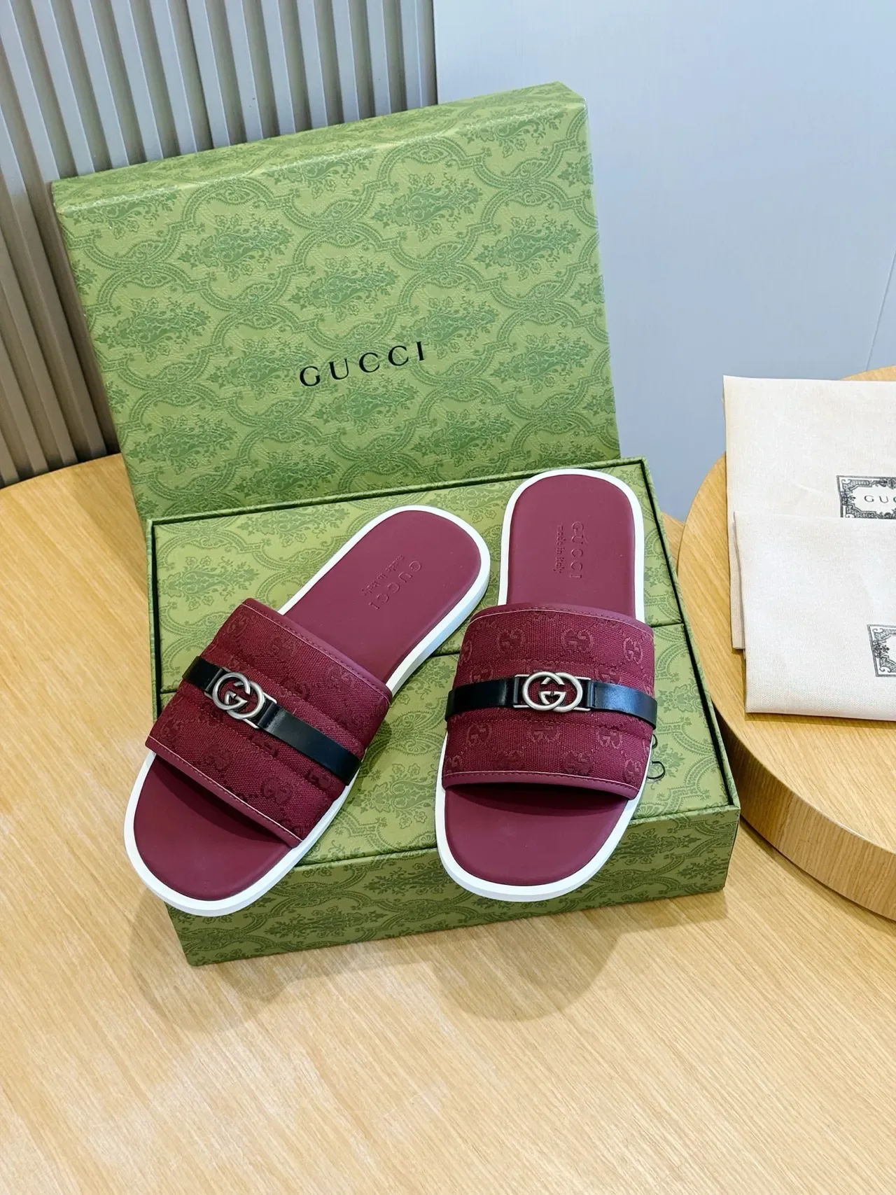 Gucci Screener GG Monogram Canvas Single-Strap Slide Slippers 12