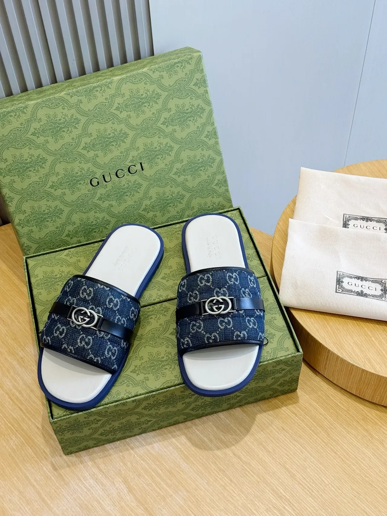 Gucci Screener GG Monogram Canvas Single-Strap Slide Slippers 14