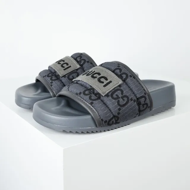 Gucci Screener Gray GG Monogram Slippers 2