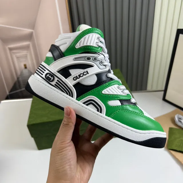 Gucci Screener Green White Black Lifestyle Sneakers 4