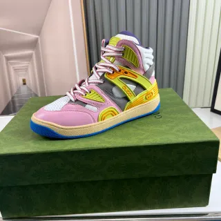 Gucci Screener Multicolor Layered High-Top Chunky Sneakers