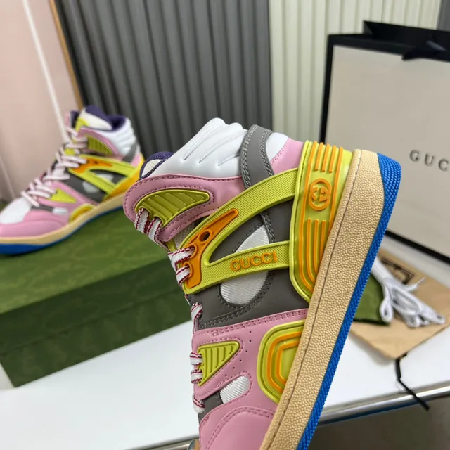 Gucci Screener Multicolor Layered High-Top Chunky Sneakers 3