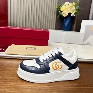 Gucci Screener Navy and White Platform Lifestyle Sneakers