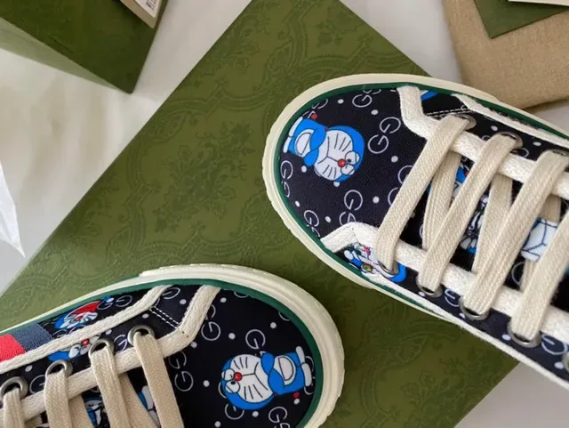 Gucci Screener Navy Blue Red Green Web Stripe Lifestyle Sneakers 2