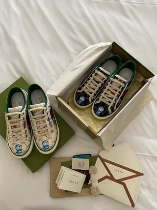 Gucci Screener Navy Blue Red Green Web Stripe Lifestyle Sneakers 5